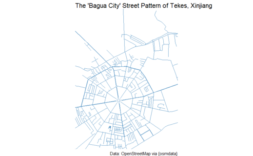 The Bagua City Street Pattern of Tekes, Xinjiang by Luciano