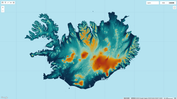 Iceland Terrain and Major Rivers by Jingqi Lu