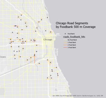 Chicago Road Accessibility by Foodbank Coverage (500 m) by Jingqi Lu