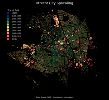 Utrecht City Sprawling: Building Age Composition by Jingqi Lu