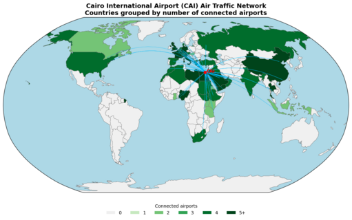 Air Traffic Network from Cairo International Airport (CAI) by Jingqi Lu