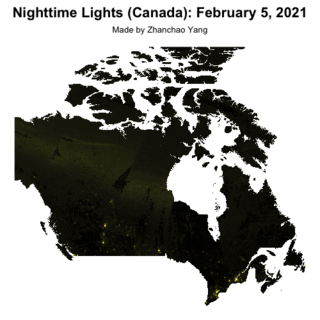 Nighttime Lights (Canada): February 5, 2021 by Zhanchao Yang