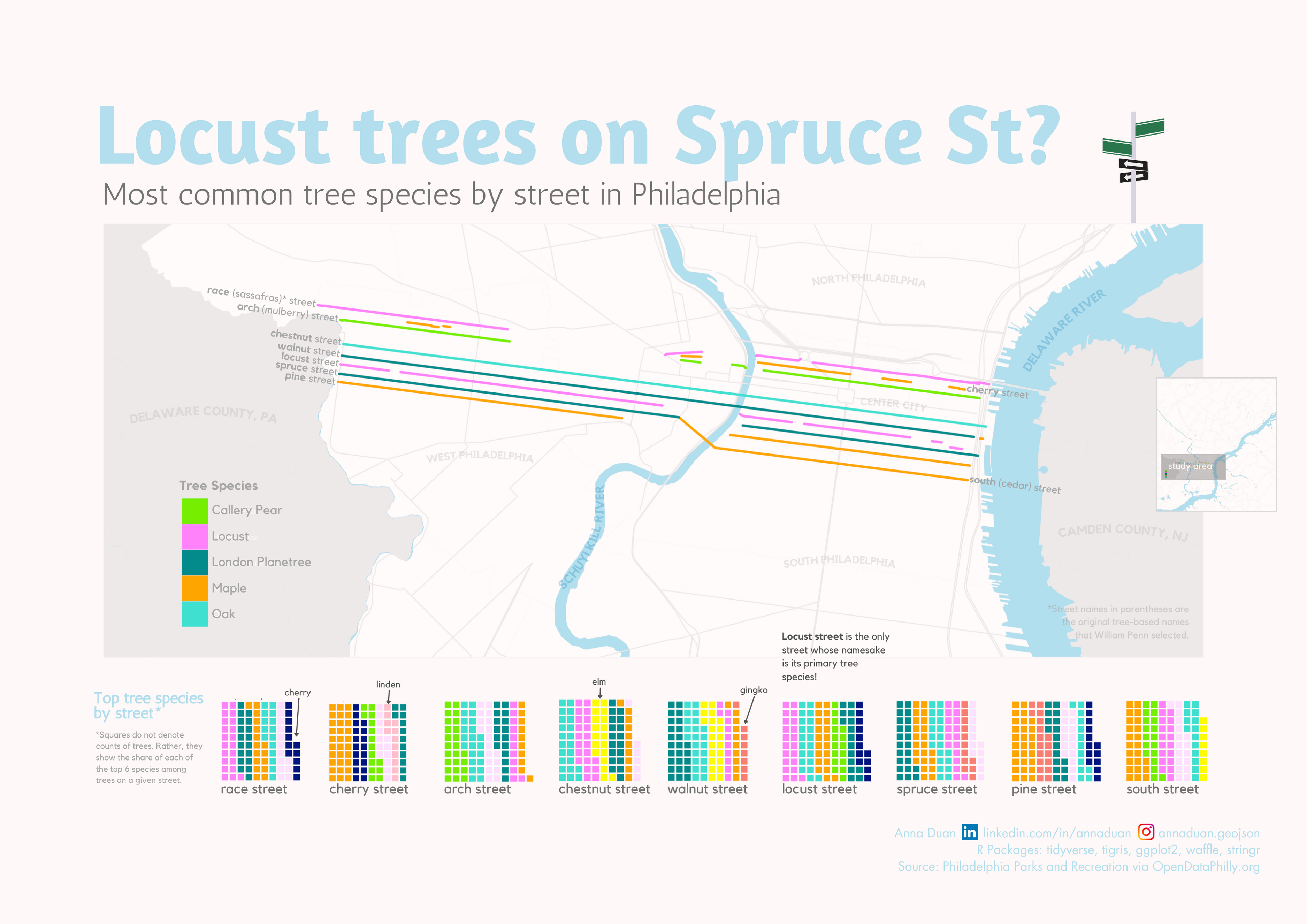 Locust trees on Spruce street?! by Anna Duan