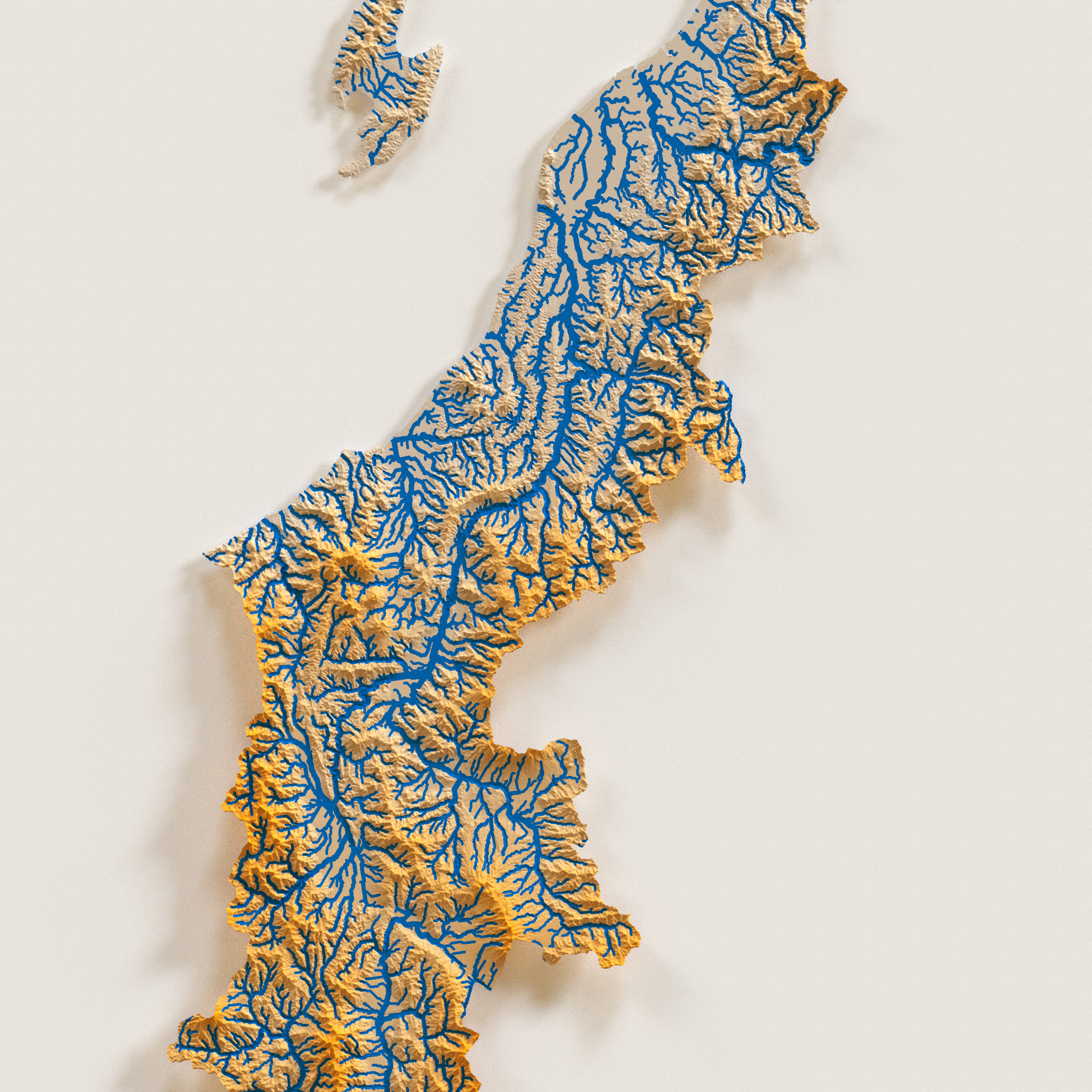 3D River in Japan map