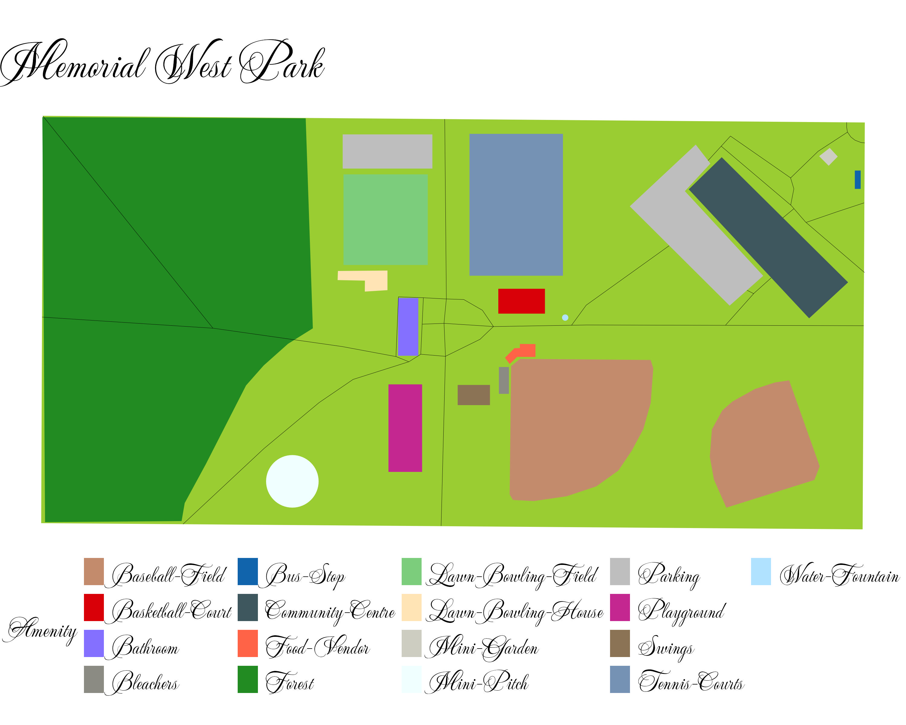 Map of Memorial West Park, Vancouver