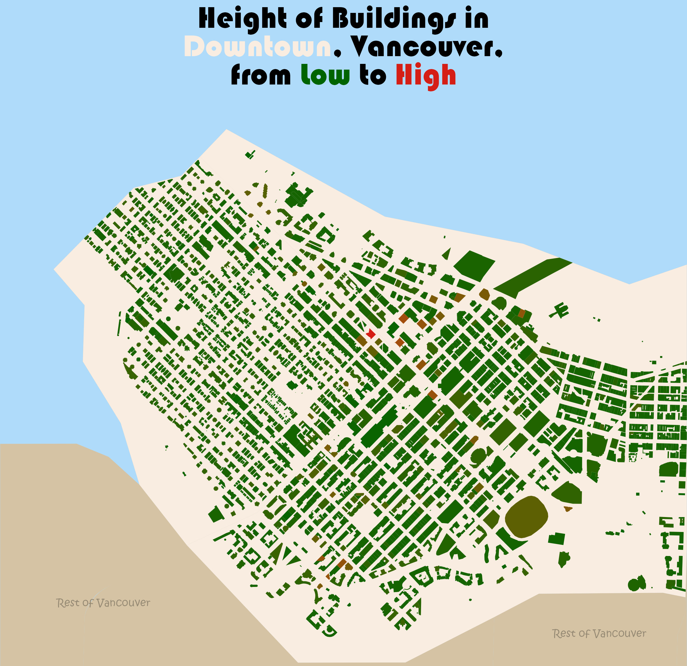 Map of buildings in Vancouver