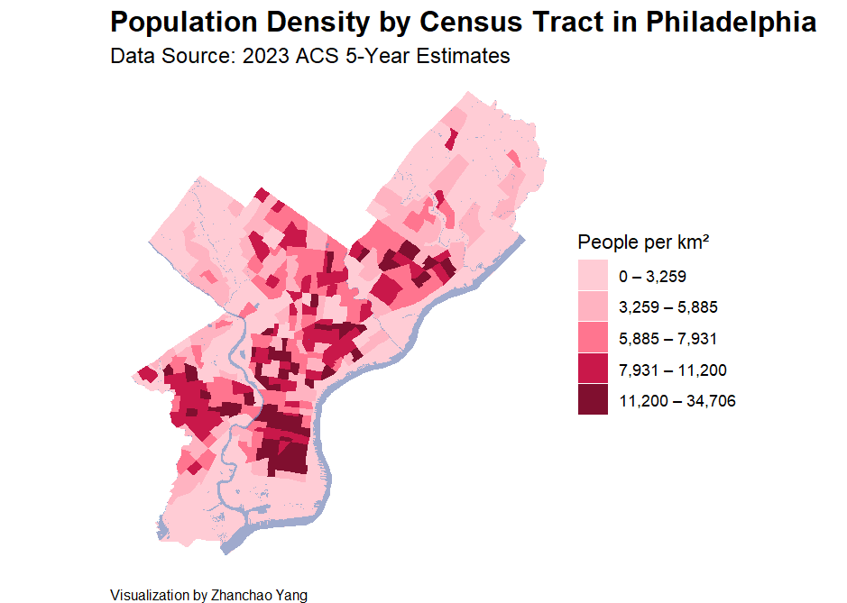 Day 3 Population Density Map of Philadelphia